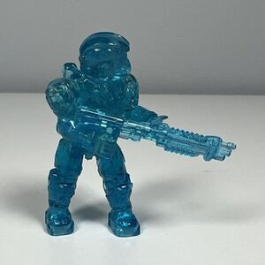 Halo Mega Bloks Spartan Recruit Active Camo Translucent Clear Blue Mini Figure